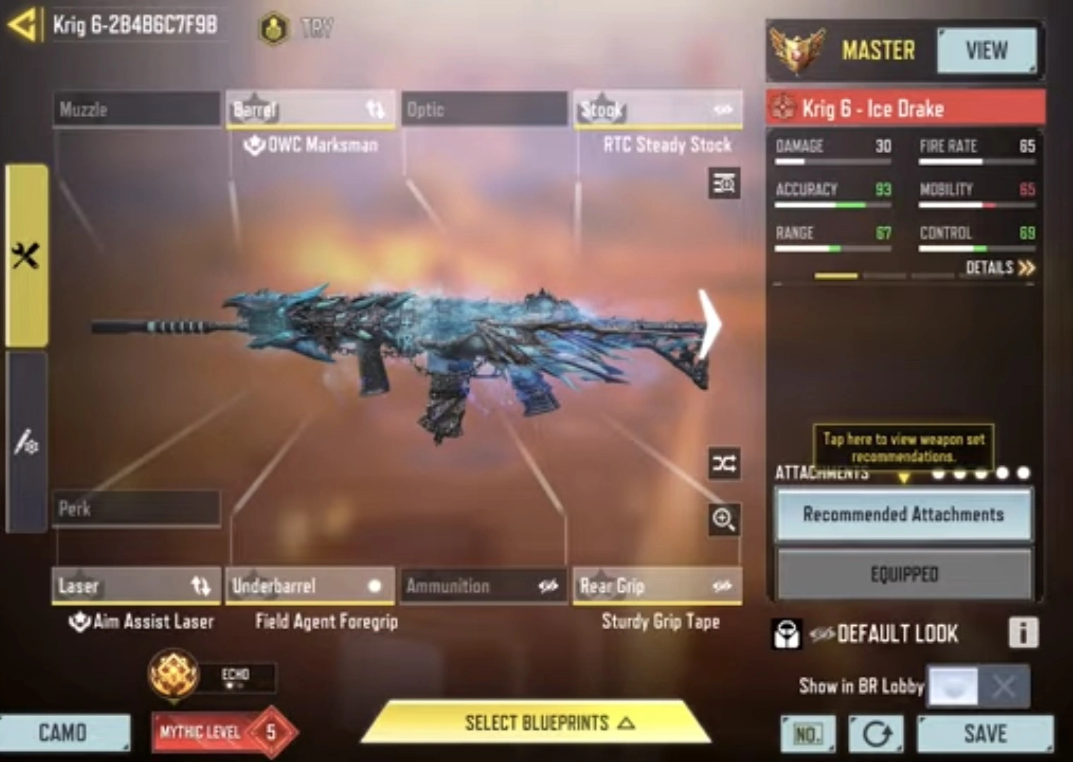 اتچمنت Krig 6 برای بتل رویال کالاف دیوتی موبایل