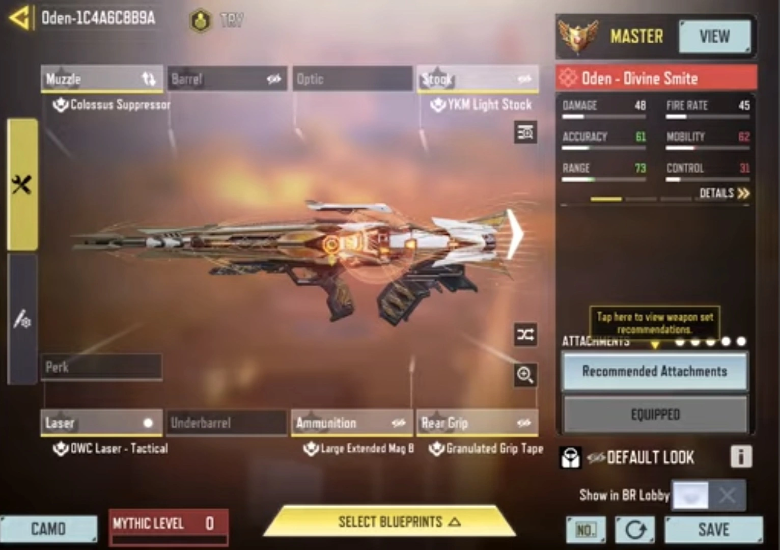 اتچمنت Oden برای بتل رویال کالاف دیوتی موبایل